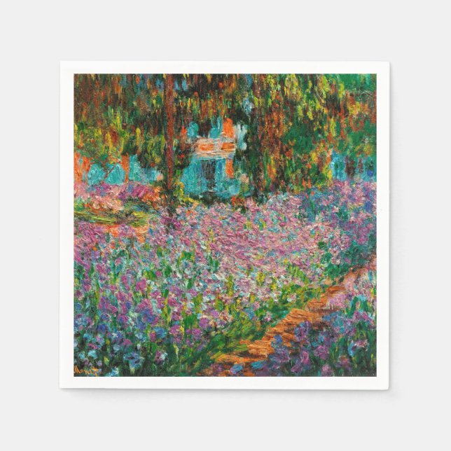 Guardanapo De Papel Íris Jardim Monet Giverny flores (Frente)