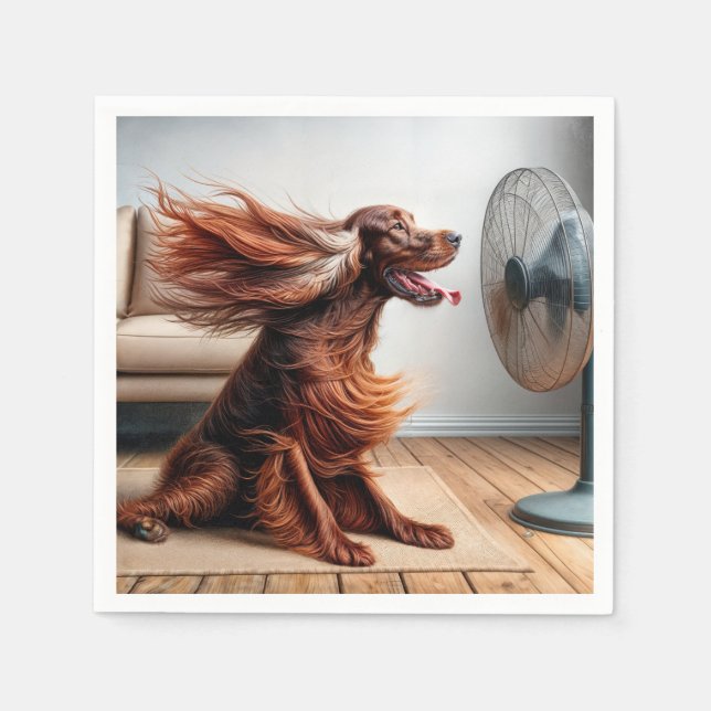 Guardanapo De Papel Irish Setter Com Ventilador (Frente)