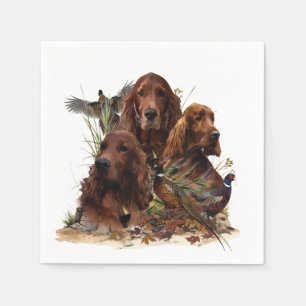 Guardanapo De Papel Irish Setters com Faasants - Caça à Paixão