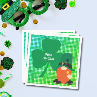 Guardanapo De Papel Irlandês Gnome Shamrock St Patricks Standard Cocta