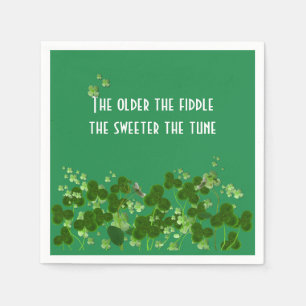 Guardanapo De Papel Irlandês Proverbe Sobre Verde Com Shamrocks
