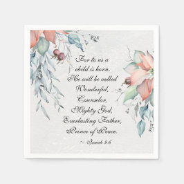 Guardanapo De Papel Isaiah 9:6 Ele será chamado de Maravilhoso.. Natal