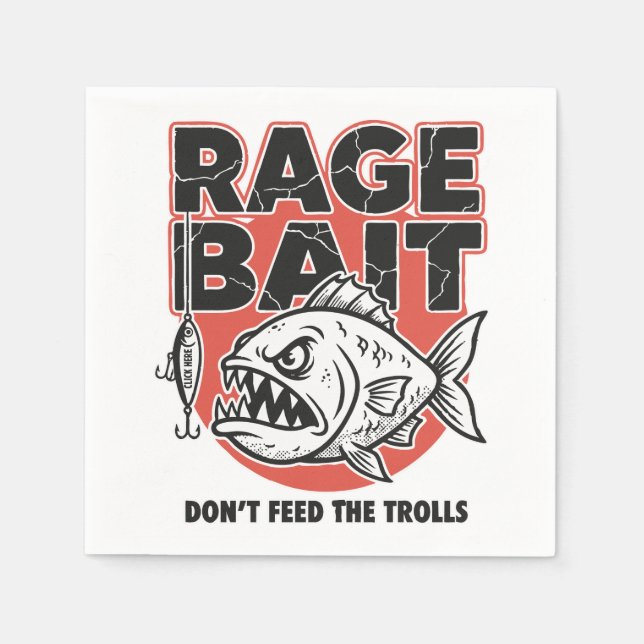 Guardanapo De Papel Isca de Raiva, Não Alimente os Trolls (Frente)