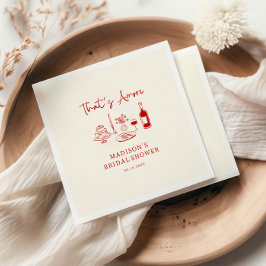 Guardanapo De Papel Isso é Amore Vermelho Italiano Desenhado à Mão Chá