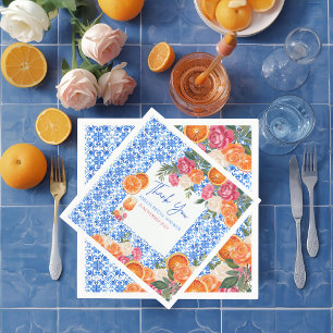 Guardanapo De Papel Isso é um amor, azulejos azuis mediterrâneos, chá