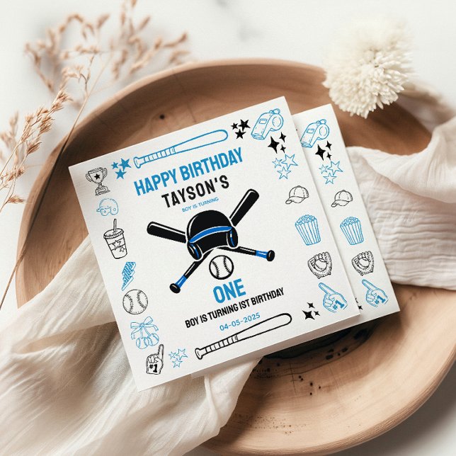 Guardanapo De Papel It’s Game Time Baseball 1st Birthday – Fun Kids  (It’s Game Time Baseball 1st Birthday – Fun Kids Napkins
)