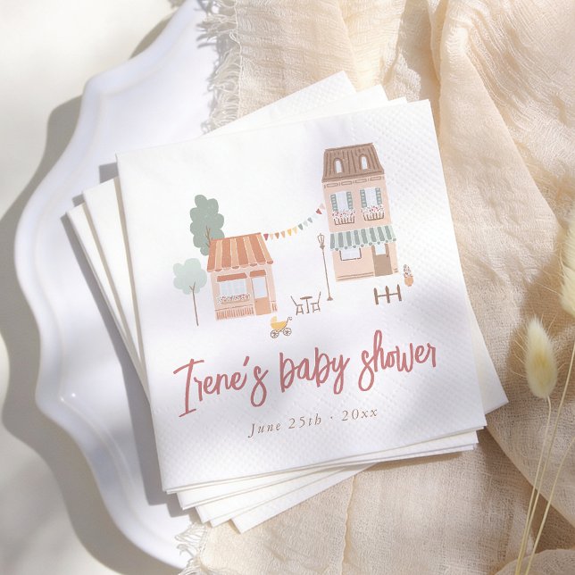 Guardanapo De Papel It Takes A Village Hand Drawn Baby Shower (Criador carregado)