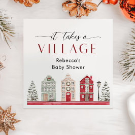 Guardanapo De Papel It Takes a Village Winter Christmas Baby Shower