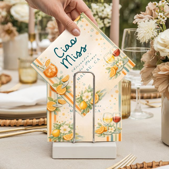 Guardanapo De Papel Italian Aperitivo Citrus Ciao Miss Bridal Shower (Criador carregado)