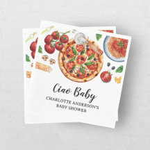 Italian Ciao Baby Pizza Red Baby Shower 