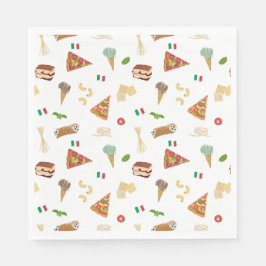 Guardanapo De Papel Italian Food Pizza Pasta Tiramisu Pattern
