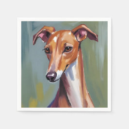 Guardanapo De Papel Italian Greyhound | Pintura em Aquarela de Cachorr