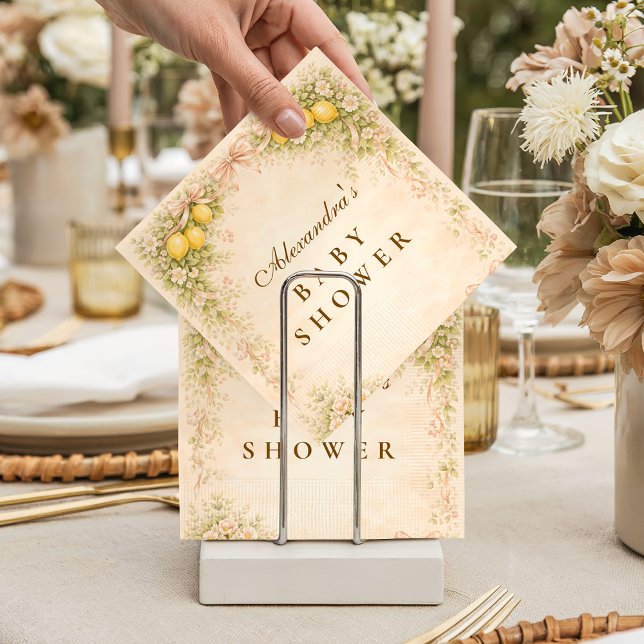 Guardanapo De Papel Italian Lemon Bunny Garden Baby Shower (Criador carregado)