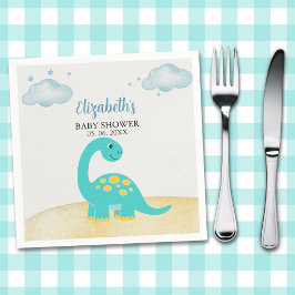 Guardanapo De Papel It's a Boy, Cute Watercolor Dinosaur Baby shower