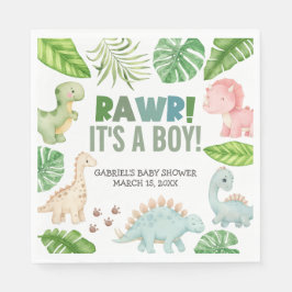Guardanapo De Papel It's a Boy Dinosaur Baby Shower