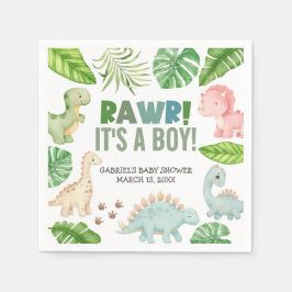 Guardanapo De Papel It's a Boy Dinosaur Baby Shower