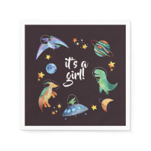 It's a Girl Space Dinosaur Galaxy Baby Shower
