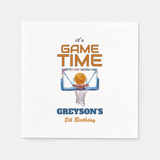 Guardanapo De Papel It's Game Time Any Age Birthday (Frente)