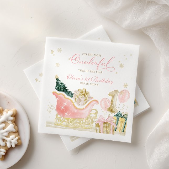 Guardanapo De Papel It's The Most Onederful Time of the Year Birthday (Criador carregado)