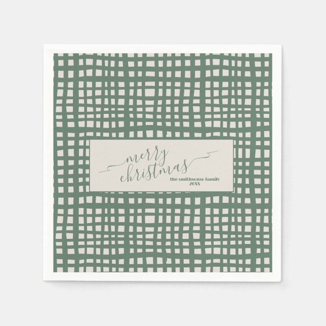 Guardanapo De Papel Ivory Christmas Poinsettia Sage elegant (Frente)