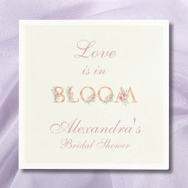 Guardanapo De Papel Ivory Pink Floral Love is in Bloom Bridal  Shower