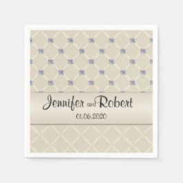 Guardanapo De Papel Ivory Quilling Bling Diamantes Posh Wedding Napkin