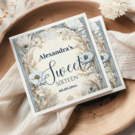 Guardanapo De Papel Ivory Wildflower Art Nouveau Sweet Sixteen