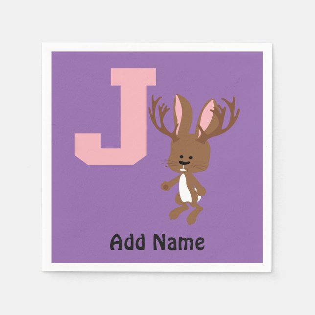 Guardanapo De Papel J é para Jackalope (Frente)