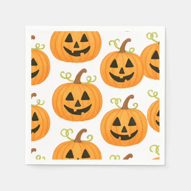 Guardanapo De Papel Jack-o'-Lantern Pattern (Frente)
