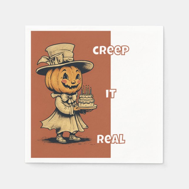 Guardanapo De Papel Jack o Lanterna em Laranja (Frente)