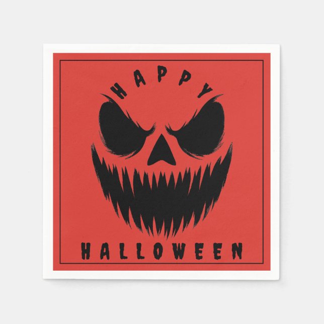 Guardanapo De Papel Jack-O-Lanterna Feliz Halloween (Frente)