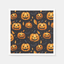 Guardanapo De Papel Jack-O-Lanternas e Bats Halloween