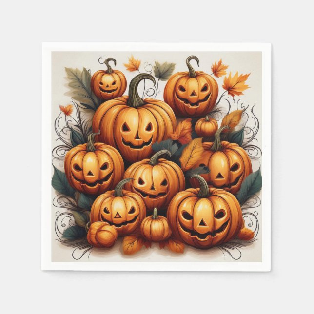 Guardanapo De Papel Jack O Lanterns (Frente)