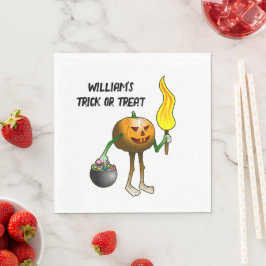 Guardanapo De Papel Jack O'lanterns Trick or Treat on Halloween night