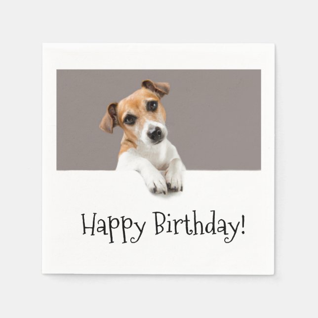 Guardanapo De Papel Jack Russell Puppy Dog Cute Adorável Sweet (Frente)