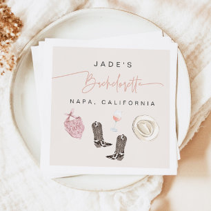Guardanapo De Papel JADE Wine Cowgirl Country Bachelorette Itinerary