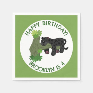 Guardanapo De Papel Jaguar black panther personalizou o aniversário de