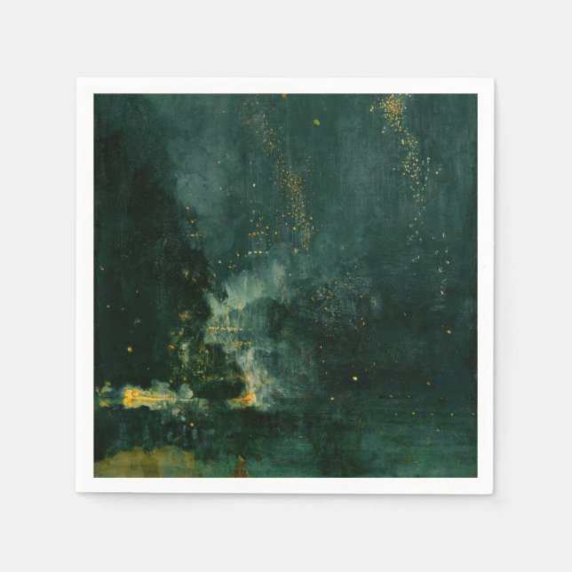 Guardanapo De Papel James Whistler - Noite em preto e Dourado (Frente)