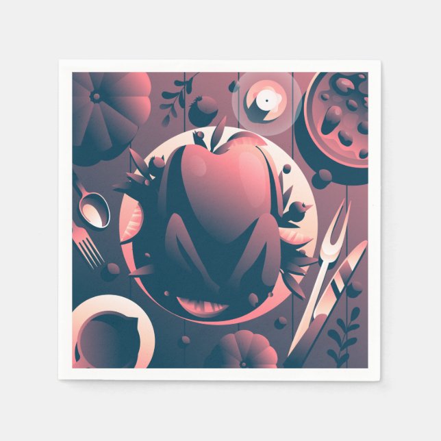 Guardanapo De Papel janta de Ação de Graças (Frente)