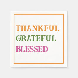 Guardanapo De Papel Janta de Ação de Graças Feliz Abençoado