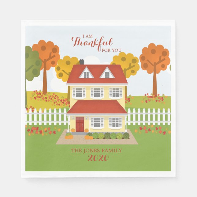 Guardanapo De Papel Janta de Ação de Graças Open House (Frente)