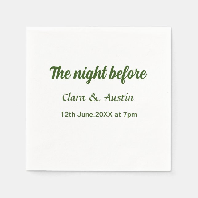 Guardanapo De Papel Jantar a noite antes do mínimo simples (Frente)