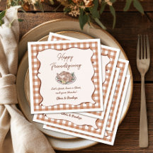 Jantar de Ação de Graças Rustic Gingham Friendsgiv