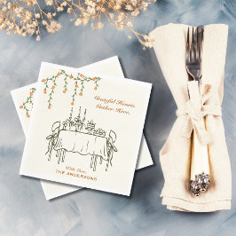 Guardanapo De Papel Jantar Elegante de Ação de Graças de Outono com Am