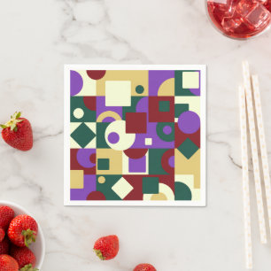 Guardanapo De Papel Janto Acionador de Círculos do Cubismo de Arte Mod