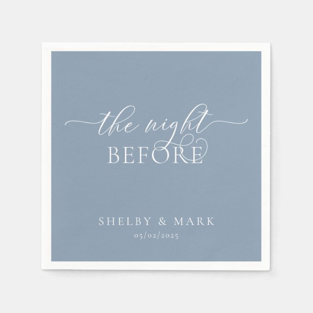 Guardanapo De Papel Janto de ensaio, A noite anterior em azul empoeira (Frente)