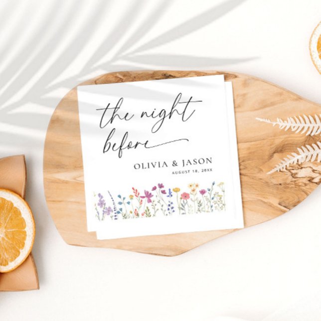 Guardanapo De Papel Janto de ensaio Boho Wildflower Napkins (Criador carregado)