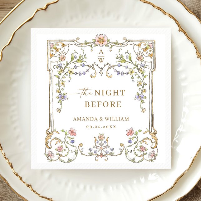 Guardanapo De Papel Janto de ensaio das flores boêmicas vitorianas do  (Criador carregado)