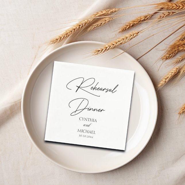 Guardanapo De Papel Janto de Ensaio de Casamento de Script Manuscrito (Criador carregado)