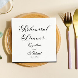 Guardanapo De Papel Janto de Ensaio de Casamento de Script Moderno